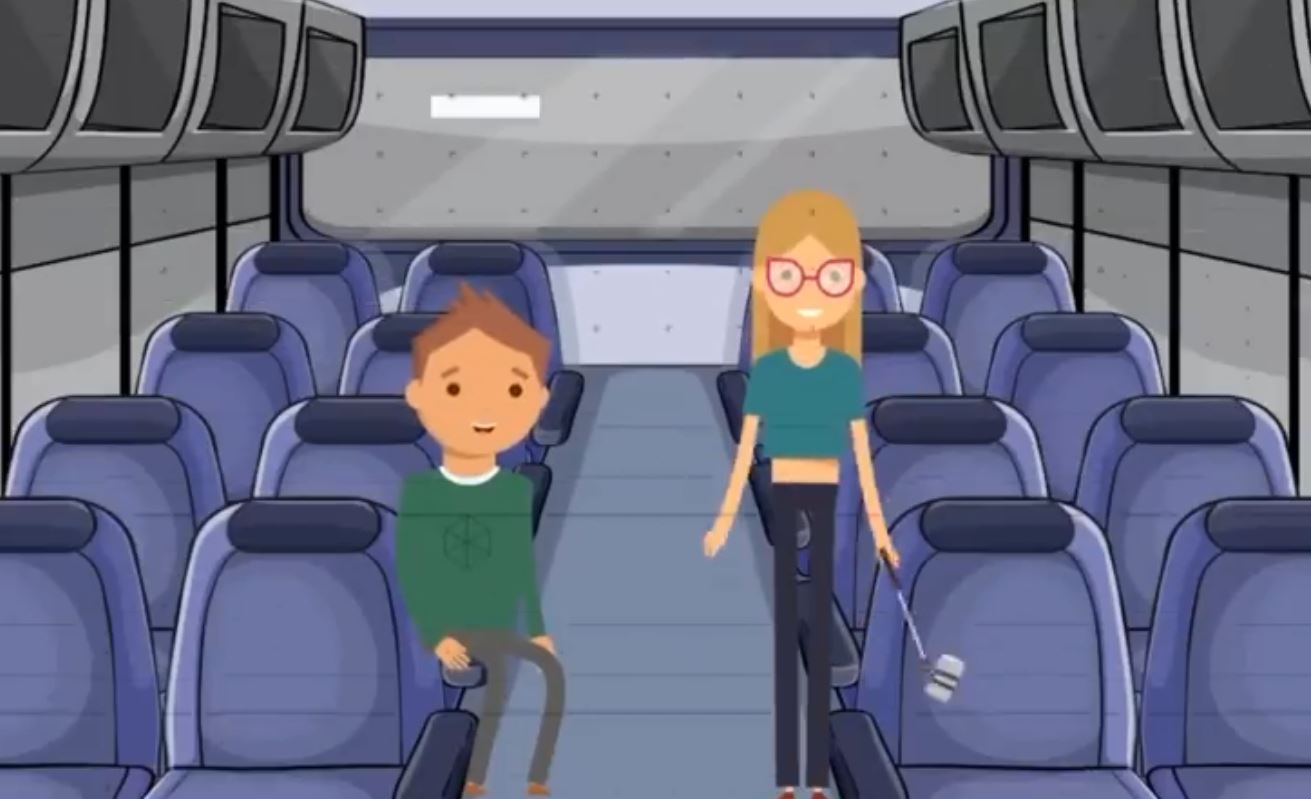 תמונה מסרטון ההסבר לתיכוניסיטים על האפקליציה להסעות