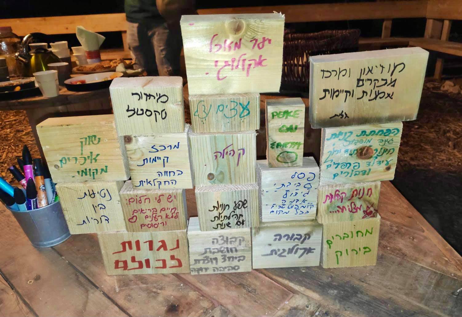 תצוגת קיימות מעץ בחווה החקלאית דרום השרון 