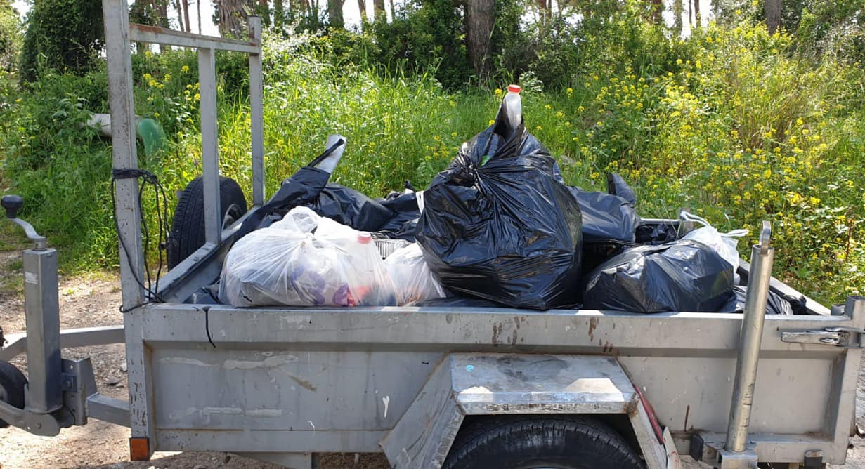 פסולת שנאספה במרחב דרום השרון