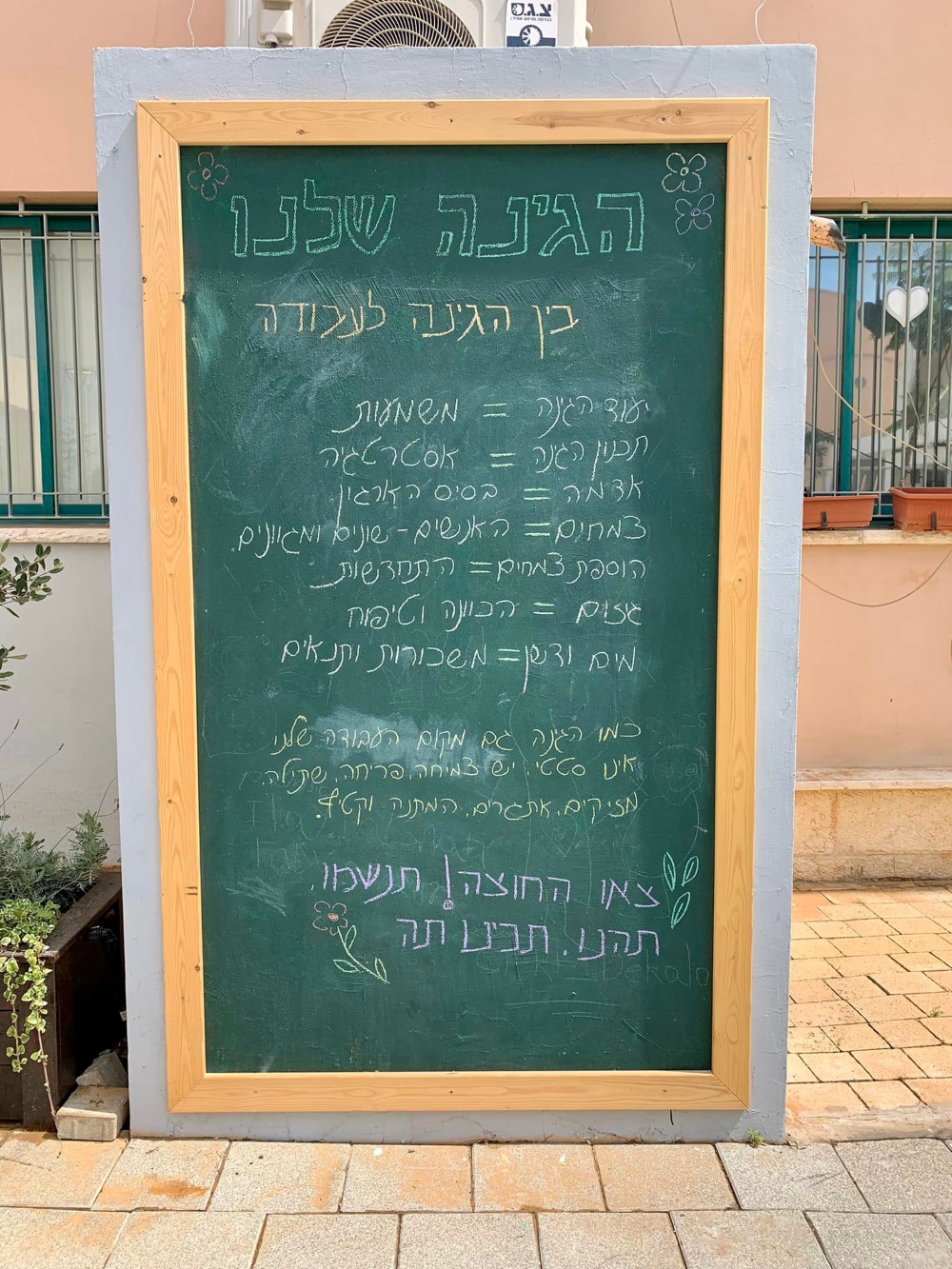 שלט הכניסה למתחם הגינה שלנו החדש במועצה