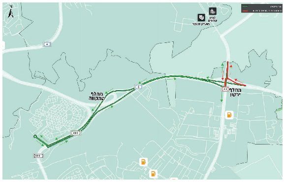 מפת אזור העבודות